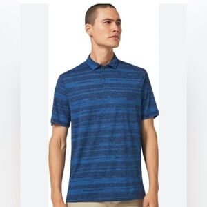 Oakley Men’s Aero Pro Stripe Polo Golf Shirt Ozone Heather  XL